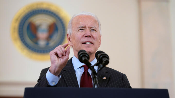 US President Joe Biden photographed during a speech on February 22, 2021, in Washington, DC. 